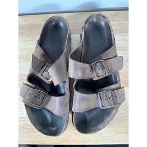 Birkenstock Arizona Sandals Brown Leather Comfort Size 40 L9 M7